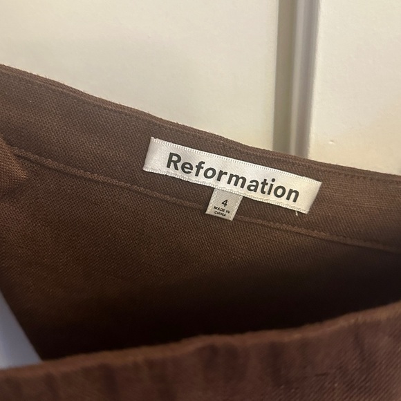 NEW Reformation Satori  Linen Maxi Dress in Brown | size 4 - Picture 9 of 15